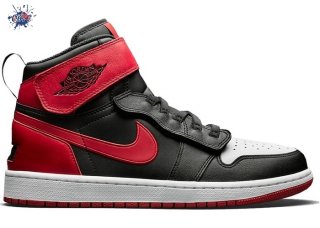 Meilleures Air Jordan 1 Flyease "Bred White Toe" Noir Rouge (CQ3835-001)