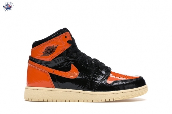 Meilleures Air Jordan 1 High Retro (GS) "Shattered Backboard 3.0" Noir Orange (575441-028)