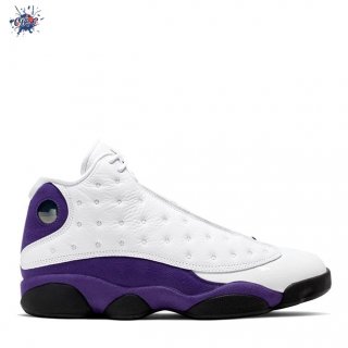 Meilleures Air Jordan 13 "Lakers" Blanc Pourpre (414571-105)