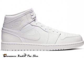 Air Jordan 1 Mid "Triple" Blanc 2020 (554724-126)