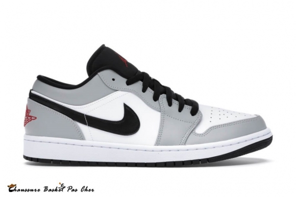 Jordan 1 Low "Light Fumée Gris" Blanc Rouge (553558-030)