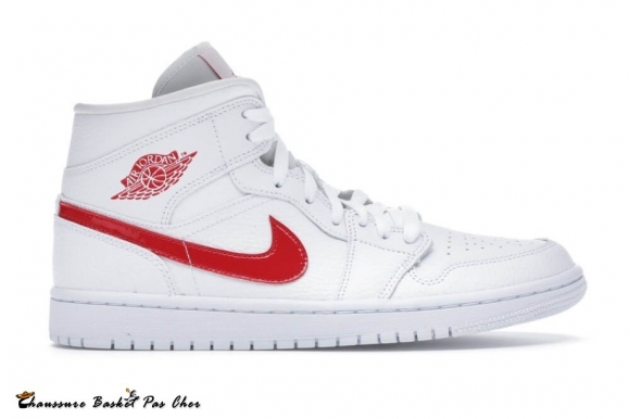 Jordan 1 Mid Blanc (W) Université Rouge (BQ6472-106)