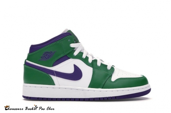 Jordan 1 Mid IncRougeible "Hulk" (Gs) Blanc Pourpre (554725-300)