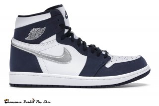 Jordan 1 Retro High Cojp "Minuit Marine" (2020) Blanc Argent (DC1788-100)