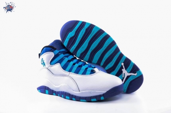 Meilleures Air Jordan 10 Foncé Bleu Blanc