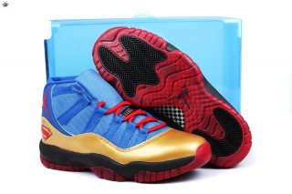 Meilleures Air Jordan 11 Bleu Or Rouge