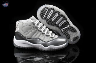 Meilleures Air Jordan 11 Gris Blanc Enfant