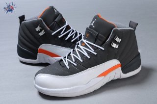 Meilleures Air Jordan 12 Blanc Gris Orange