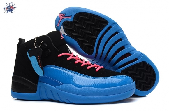 Meilleures Air Jordan 12 Bleu Noir Rose