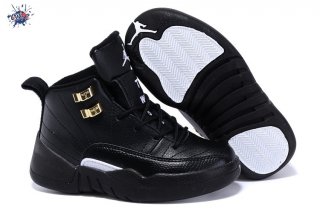 Meilleures Air Jordan 12 Noir Or Enfant