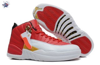 Meilleures Air Jordan 12 Rouge Blanc Or