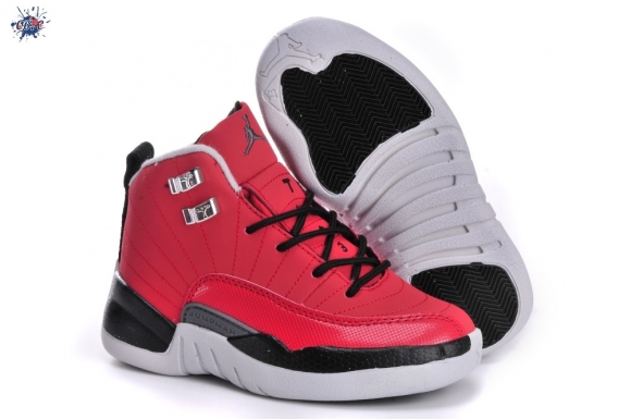 Meilleures Air Jordan 12 Rouge Noir Enfant