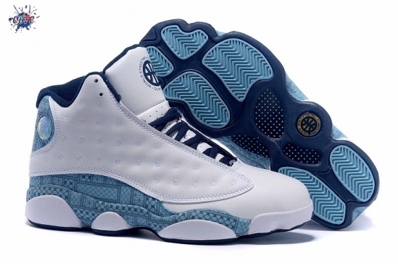 Meilleures Air Jordan 13 Blanc Bleu Vert