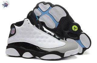 Meilleures Air Jordan 13 Noir Blanc Gris