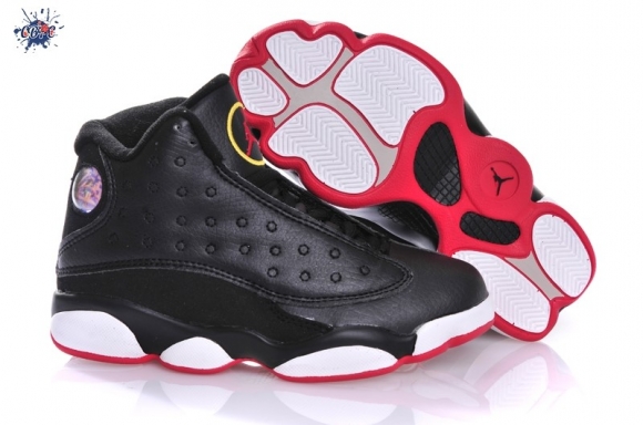 Meilleures Air Jordan 13 Noir Blanc Rouge Enfant