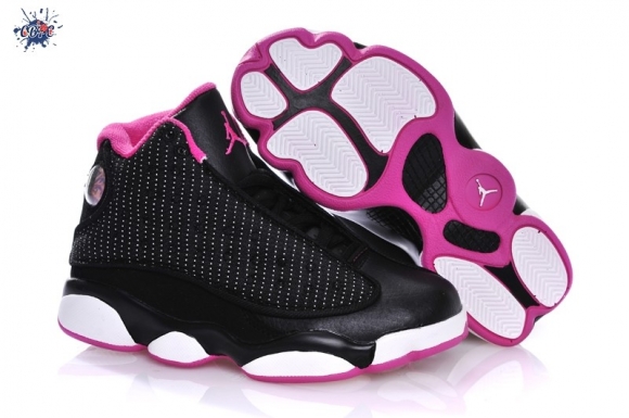 Meilleures Air Jordan 13 Noir Rose Enfant