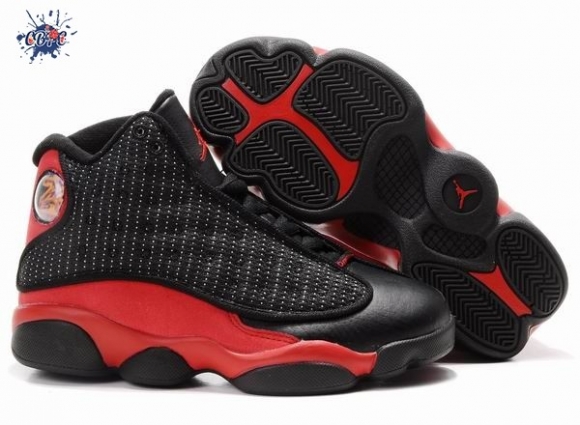 Meilleures Air Jordan 13 Noir Rouge Enfant