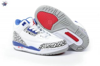 Meilleures Air Jordan 3 Blanc Bleu Enfant