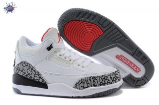 Meilleures Air Jordan 3 Blanc Gris Enfant