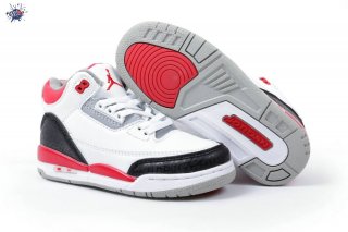 Meilleures Air Jordan 3 Blanc Noir Rouge Enfant