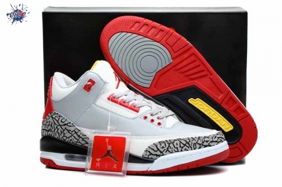 Meilleures Air Jordan 3 Blanc Rouge Noir Gris