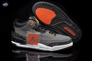 Meilleures Air Jordan 3 Gris Noir Orange