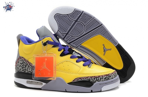 Meilleures Air Jordan 3 Jaune Gris Pourpre