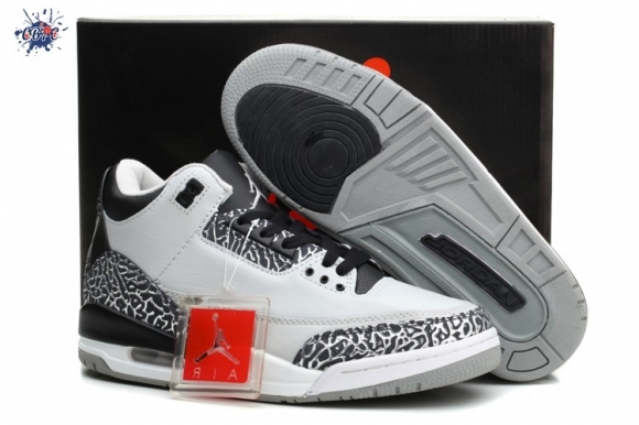 Meilleures Air Jordan 3 Noir Blanc Gris