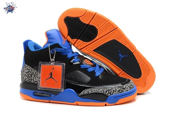 Meilleures Air Jordan 3 Noir Bleu Orange