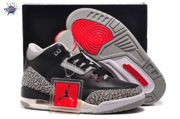 Meilleures Air Jordan 3 Noir Gris Rouge