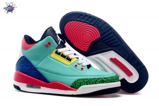 Meilleures Air Jordan 3 Vert Orange Bleu