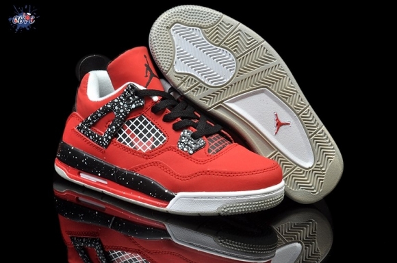 Meilleures Air Jordan 4 Rouge Noir Enfant