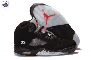 Meilleures Air Jordan 5 Noir Gris Rouge