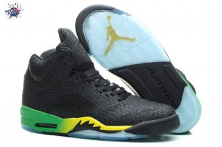 Meilleures Air Jordan 5 Noir Vert Jaune