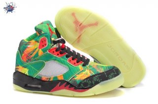 Meilleures Air Jordan 5 Vert Noir Rouge