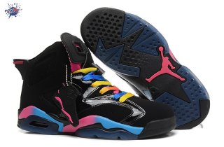 Meilleures Air Jordan 6 Noir Rose Bleu