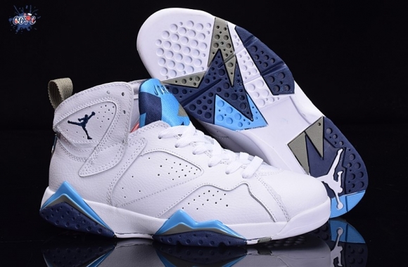 Meilleures Air Jordan 7 Blanc Bleu Gris