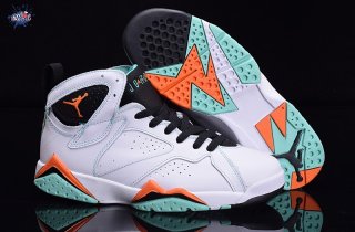 Meilleures Air Jordan 7 Blanc Noir Vert Orange