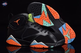 Meilleures Air Jordan 7 Noir Gris Bleu Orange