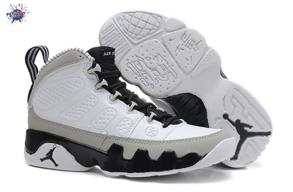 Meilleures Air Jordan 9 Noir Blanc Gris