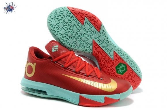 Meilleures Nike KD 6 Rouge Or Vert