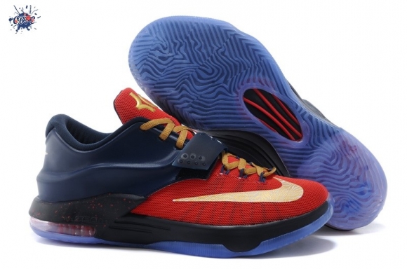 Meilleures Nike KD 7 Foncé Bleu Rouge