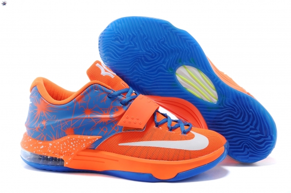 Meilleures Nike KD 7 Orange Bleu Blanc