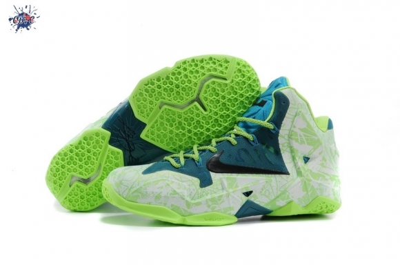 Meilleures Nike Lebron 11 Blanc Vert