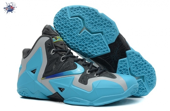 Meilleures Nike Lebron 11 Bleu Argent Noir