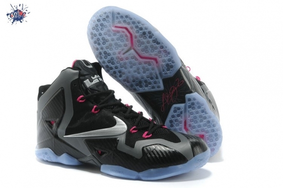 Meilleures Nike Lebron 11 Noir Argent Rose