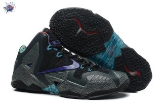 Meilleures Nike Lebron 11 Noir Gris Pourpre