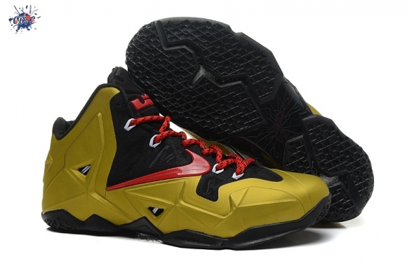 Meilleures Nike Lebron 11 Or Noir Rouge