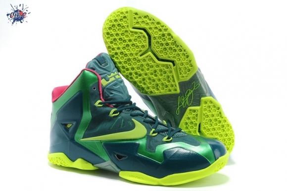 Meilleures Nike Lebron 11 Vert Jaune