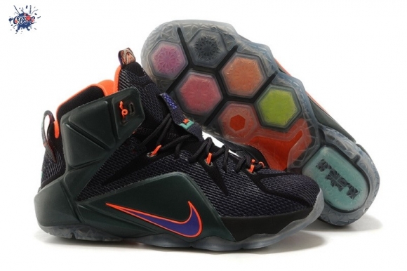 Meilleures Nike Lebron 12 Noir Orange Pourpre